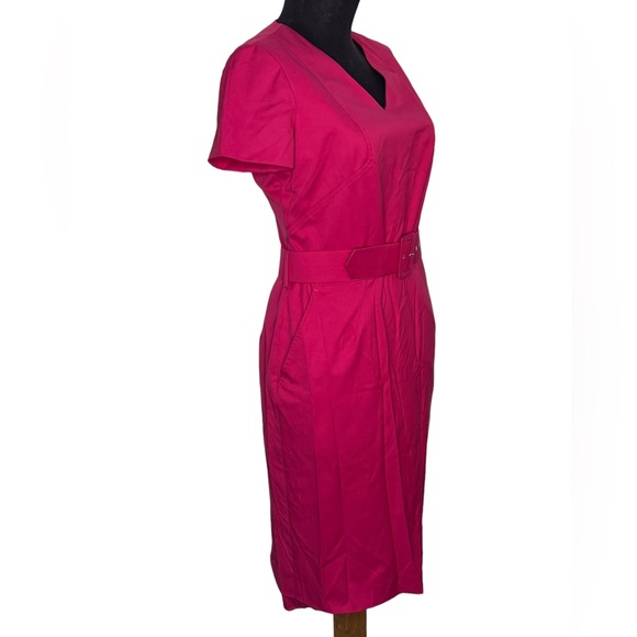 Patrizia Aryton Womens Dress Size 38 Pink Pencil Midi w Matching Belt & Pockets - Picture 6 of 15